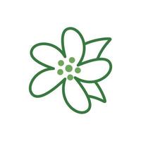 cute flower with leaves icon vector