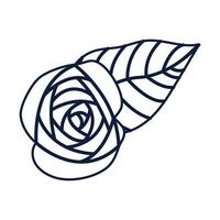 beautiful rose flower and leaves decoration vector