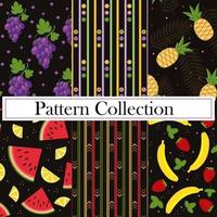 A fruity summer pattern on a black background vector