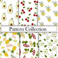 A fruity summer pattern on a white background vector