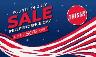 Fourth of July Independence Day modern sale banner template design vector