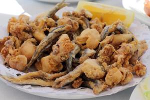 Fried anchovies typical of Spain pescadito frito photo