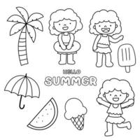 Summer doodle style vector