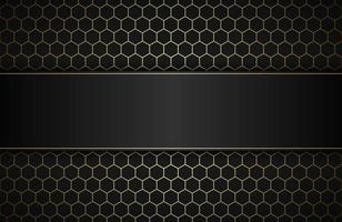 Geometric polygons background with free space for your text. Abstract black and gold metallic wallpaper. Simple vector illustration