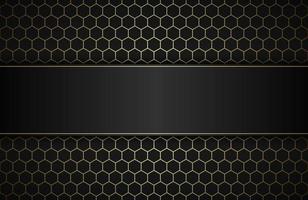 Geometric polygons background with free space for your text. Abstract black and gold metallic wallpaper. Simple vector illustration