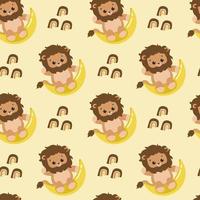 Seamless pattern with cute lion for fabric baby clothes background textile wrapping paper and other decoration