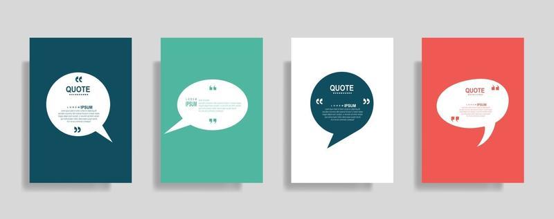 Quotes frame blank templates set, Text in brackets, citation empty speech bubbles. Text bos isolated on color background.