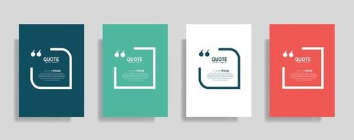 Quotes frame blank templates set, Text in brackets, citation empty speech bubbles. Text bos isolated on color background. vector