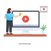 Live Streaming laptop vector