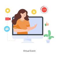 diseño de eventos virtuales vector