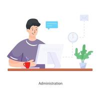 administración en escritorio vector