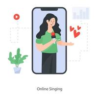 Online Singing Design vector