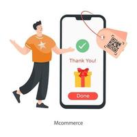 M Commerce  Concept vector