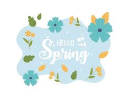 happy spring flowers petal leaves foliage nature color spot background vector