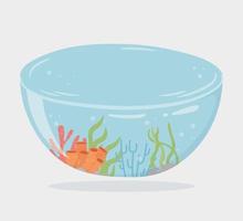 reef water shaped bowl for fishes under sea cartoon vector