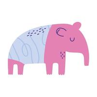 oso hormiguero, animal, caricatura, garabato, color vector