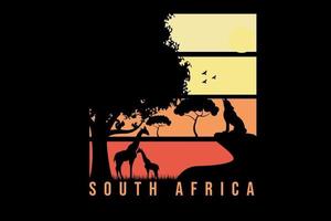 south africa color yellow and orange vector