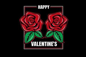 happy valentine's day color red and green vector