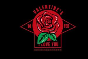 .valentine's 14 feb i love you color red and green