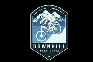 downhill california color  blue and light blue vector