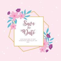 flowers wedding, save the date, ornate texture decoration banner vector