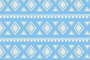 ethnic handmade, blue shapes geometric tribal ornament wallpaper vector