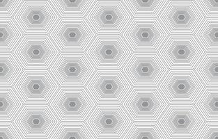 Seamless grey line hexagon pattern monochrome on white background vector illustration