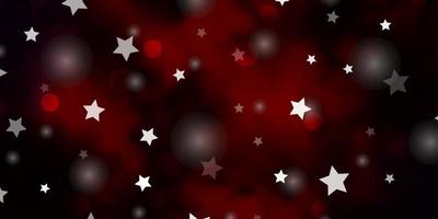 Dark Pink Red vector backdrop with circles stars