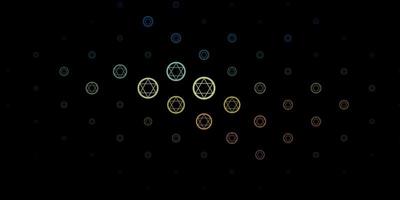 Dark Blue Yellow vector template with esoteric signs