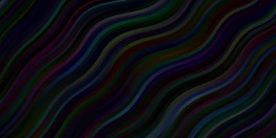 Dark BLUE vector pattern with curves Bright sample with colorful bent lines shapes Design for your business promotion