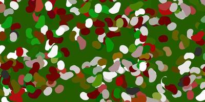 Light green red vector backdrop with chaotic shapes