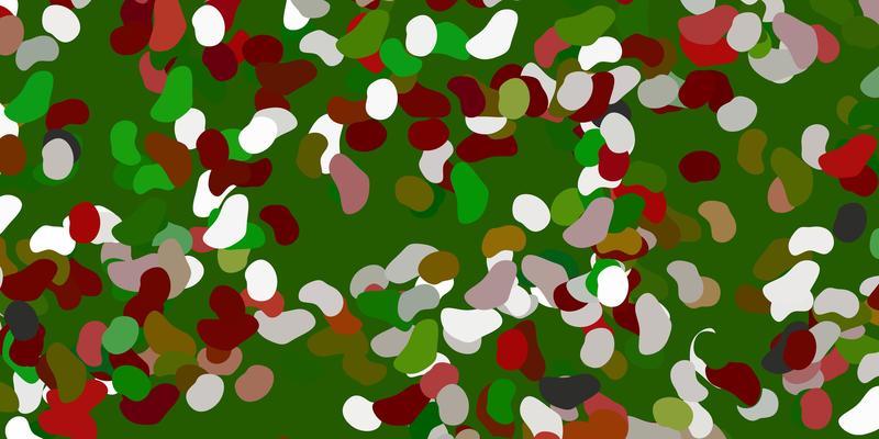 Light green red vector backdrop with chaotic shapes