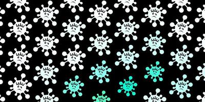 Dark green vector pattern with coronavirus elements