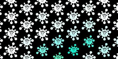 Dark green vector pattern with coronavirus elements