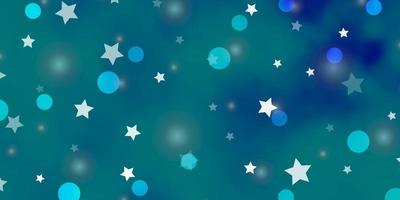 textura de vector azul claro con círculos estrellas diseño abstracto en estilo degradado con burbujas diseño de estrellas para fabricantes de telas de papel tapiz