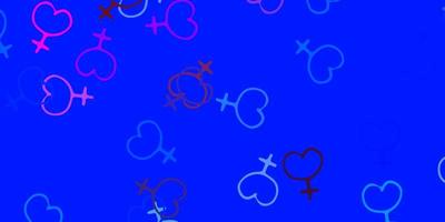 Light Multicolor vector pattern with feminism elements