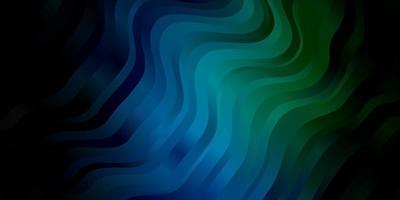 Dark Blue Green vector template with wry lines Colorful illustration in circular style with lines Template for your UI design