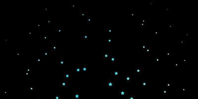 Plantilla de vector verde azul oscuro con estrellas de neón brillante ilustración colorida con patrón de estrellas pequeñas y grandes para páginas de destino de sitios web