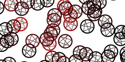 Light Pink Red vector background with occult symbols