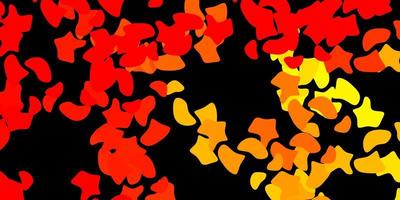 Dark red yellow vector backdrop with chaotic shapes