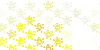 Light red yellow vector pattern with coronavirus elements