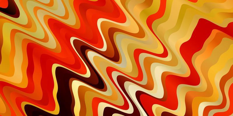 Light Orange vector pattern with wry lines Illustration in halftone style with gradient curves Template for cellphones