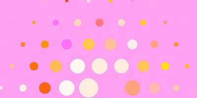 Light Pink Yellow vector layout with circle shapes Abstract decorative design in gradient style with bubbles Pattern for business ads