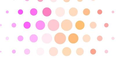 Light Pink Yellow vector pattern with circles Glitter abstract illustration with colorful drops Pattern for wallpapers curtains