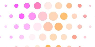 Light Pink Yellow vector background with bubbles Illustration with set of shining colorful abstract spheres New template for a brand book