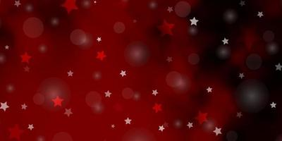 textura de vector rojo oscuro con círculos estrellas ilustración colorida con puntos degradados diseño de estrellas para fabricantes de telas de papel tapiz