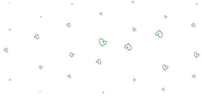 Light Green vector texture with lovely hearts