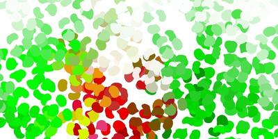 Light green red vector texture with memphis shapes