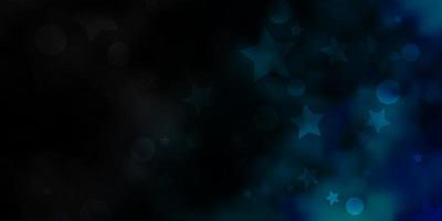 textura de vector azul claro con círculos estrellas ilustración con un conjunto de coloridas esferas abstractas patrón de estrellas para el diseño de fondos de pantalla de tela