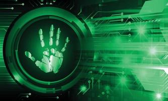 hand Finger print network cyber security background. vector